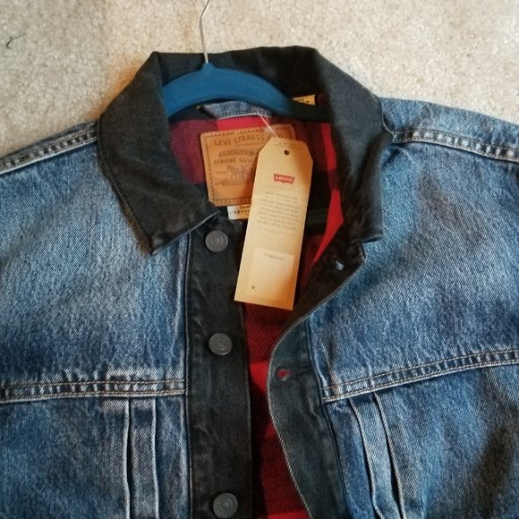 Levi's  TYPE 2 TRUCKER JACKET Denim and Plaid - Picture 5 of 8